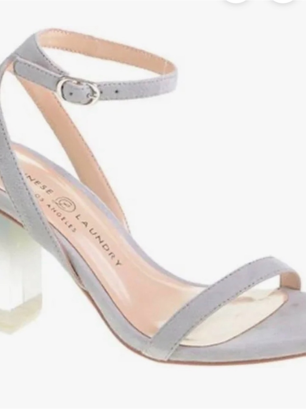 Chinese Laundry Light blue Suede Ankle-Strap Block Heel